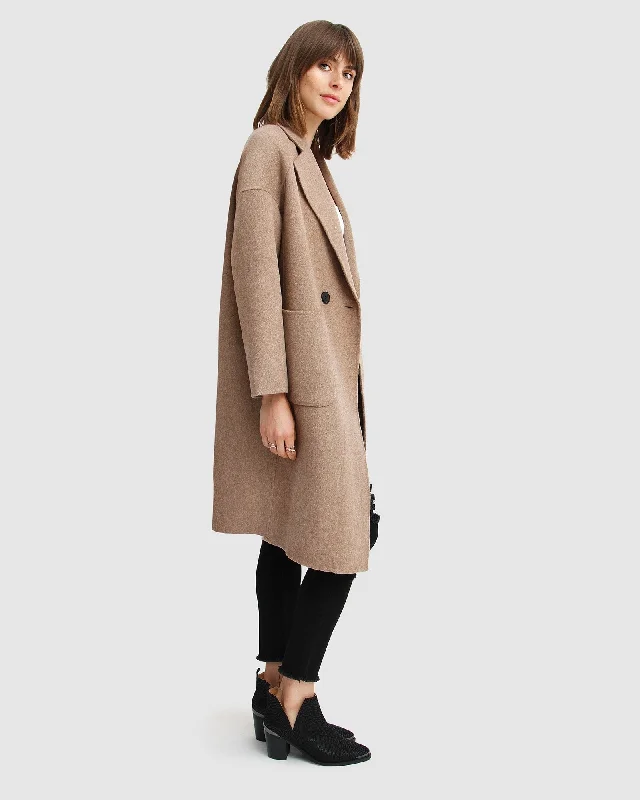 Publisher Double-Breasted Wool Blend Coat - Oat