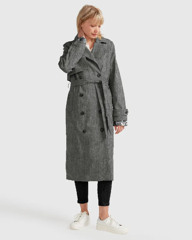 Empirical City Trench Coat - Washed Black