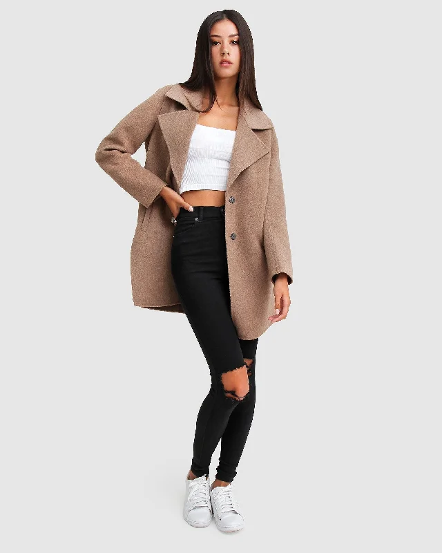 NEW FIT Ex-Boyfriend Wool Blend Oversized Jacket - Oat