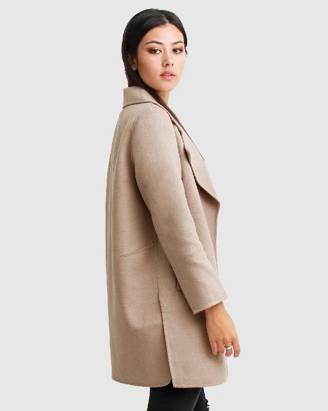 NEW FIT Ex-Boyfriend Wool Blend Oversized Jacket - Sand