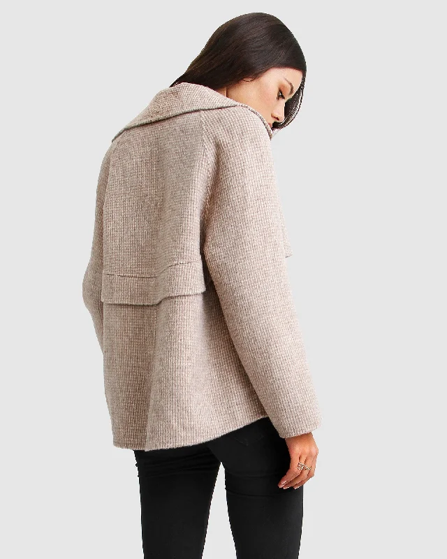 I'm Yours Wool Blend Peacoat - Beige