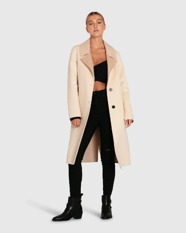 Lexington Two-Tone Wool Blend Coat - Beige