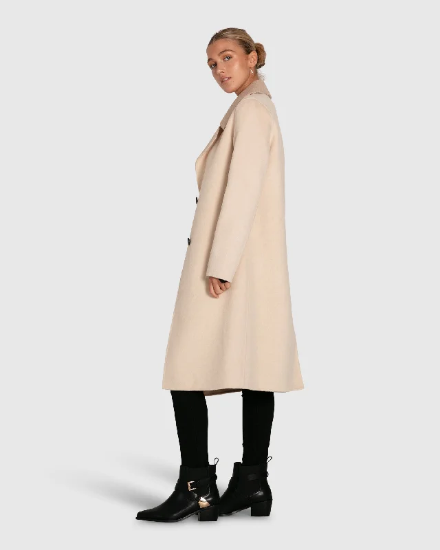 Lexington Two-Tone Wool Blend Coat - Beige