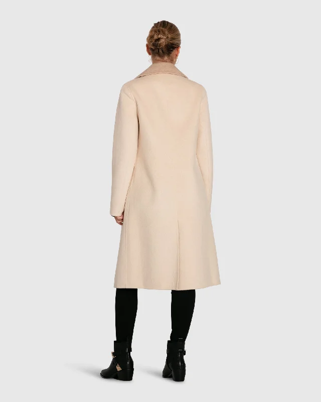 Lexington Two-Tone Wool Blend Coat - Beige