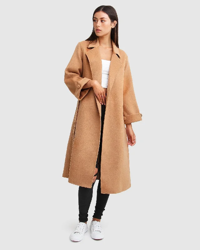 Stay Wild Oversized Wool Coat - Camel