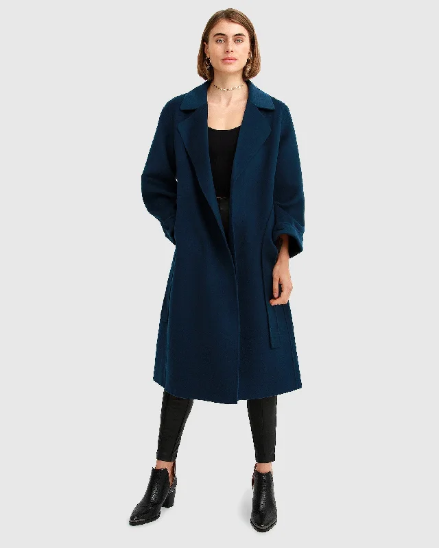 Stay Wild Oversized Wool Coat - Dark Teal