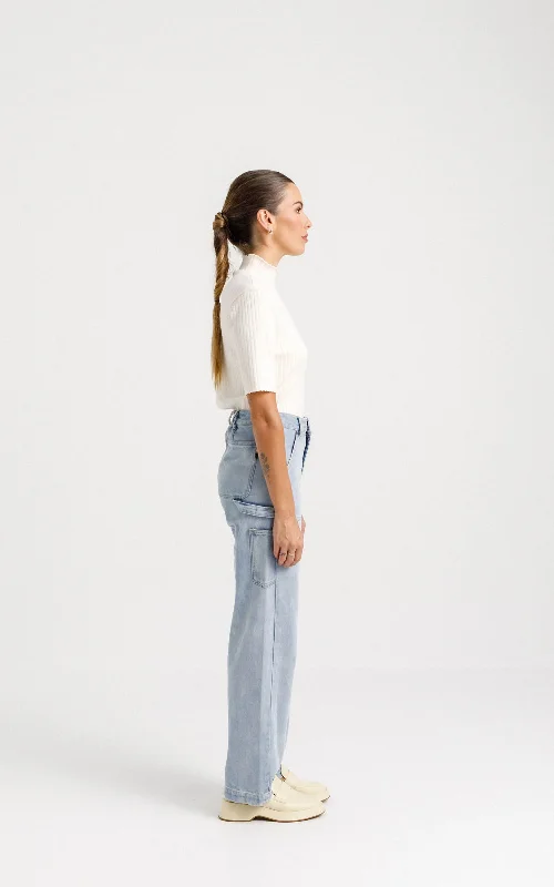 Thing Thing Helpful Jean - Stone Wash Denim