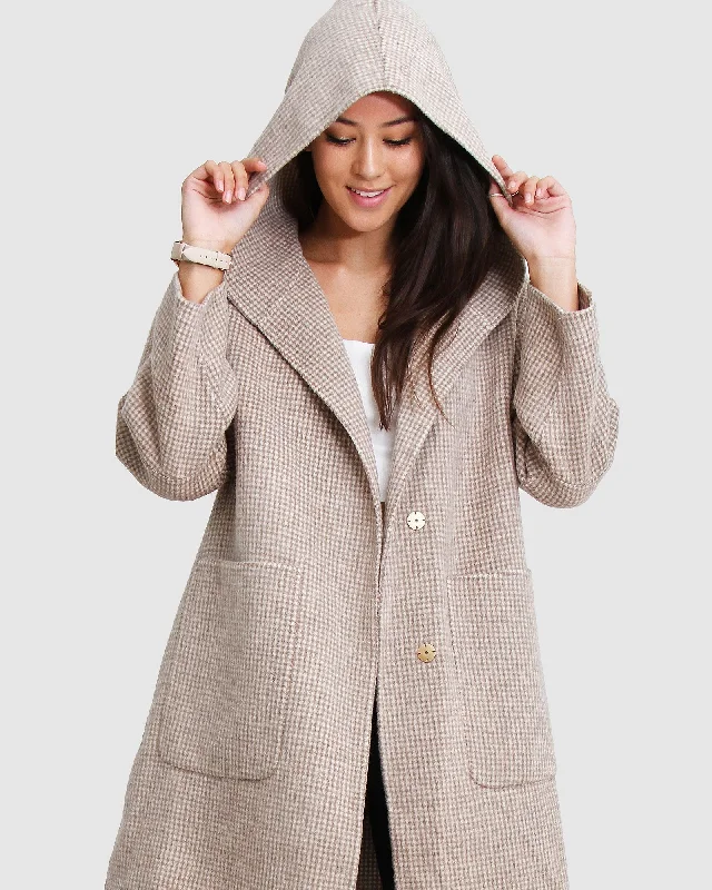 Walk This Way Wool Blend Oversized Coat - Beige