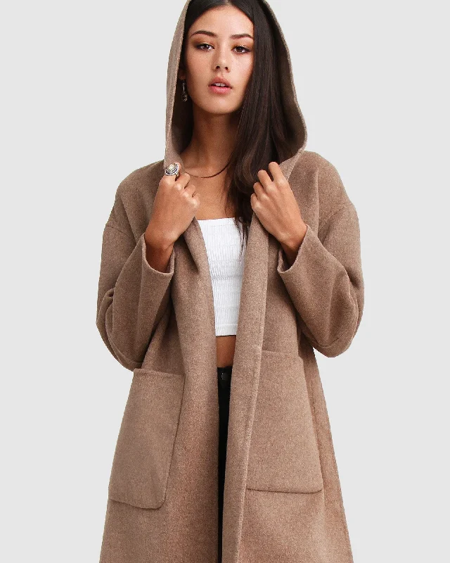 Walk This Way Wool Blend Oversized Coat - Oat