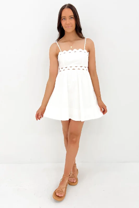 Indigo Mini Dress White