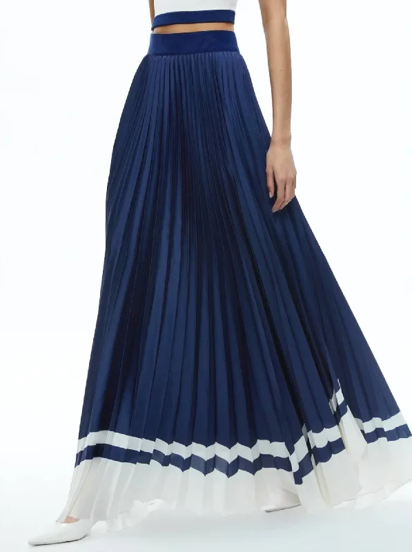 Katz Maxi Skirt In Indigo/off White