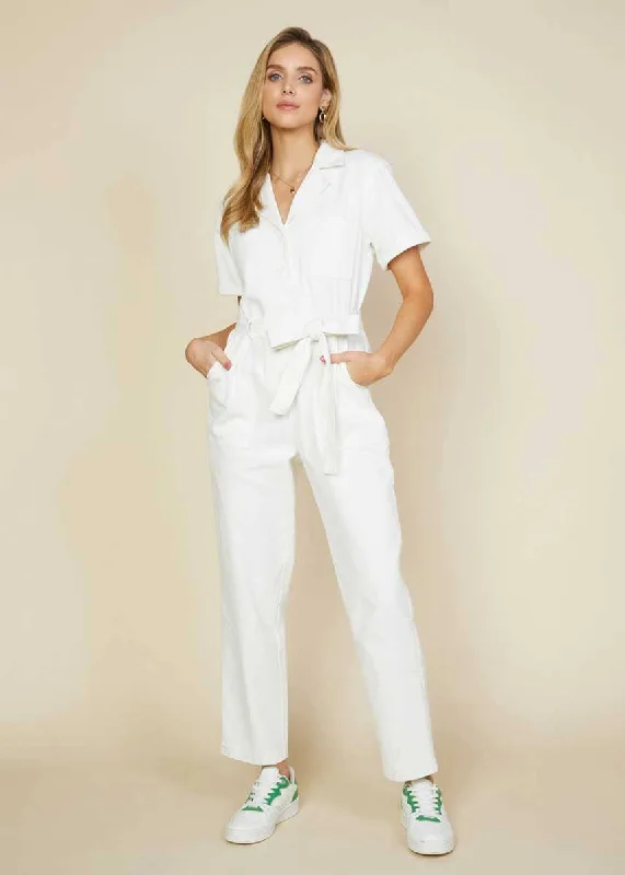 Kendall Washed Utility Jumpsuit - White