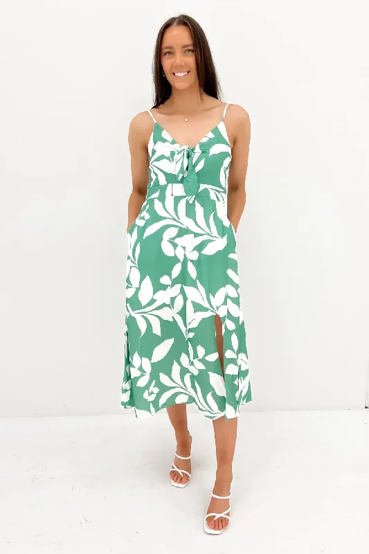 Lilly Midi Dress Green Leaf