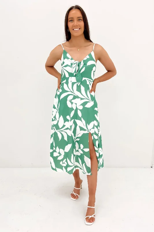 Lilly Midi Dress Green Leaf