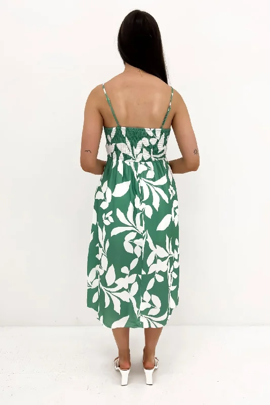 Lilly Midi Dress Green Leaf