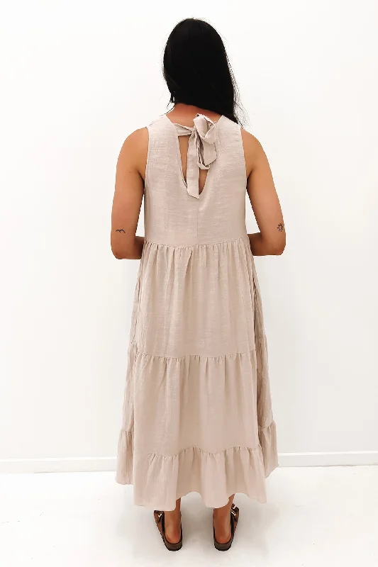 Nicholas Midi Dress Beige