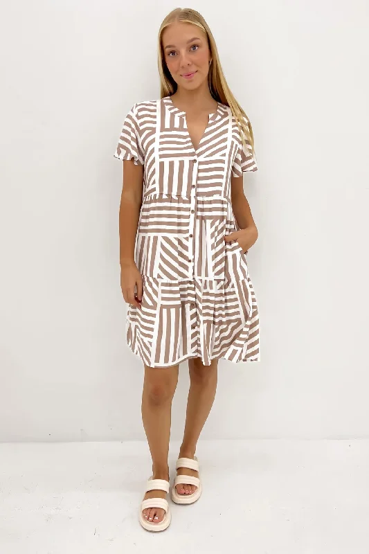 Sara Mini Dress Ziggy Taupe