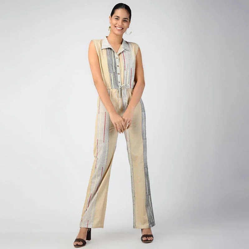 Cotton Sleeveless Jumpsuit | Multicolor