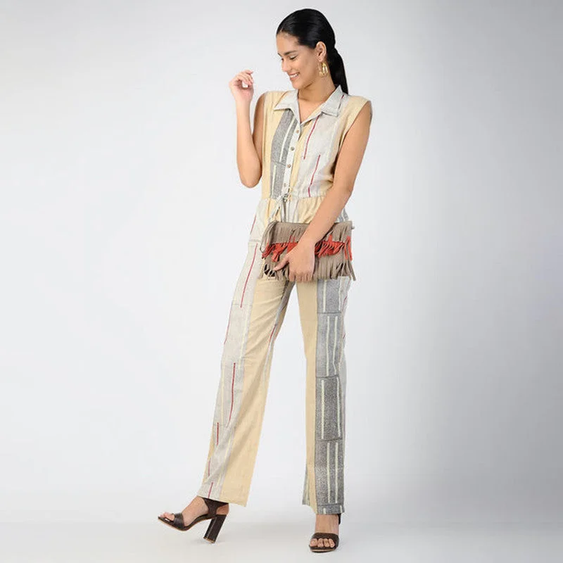 Cotton Sleeveless Jumpsuit | Multicolor