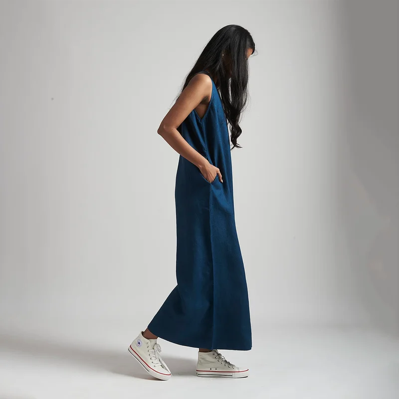 Linen Flared Jumpsuit for Women | Indigo