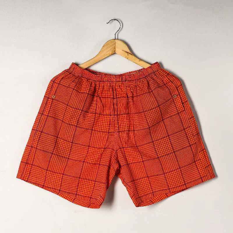 Orange - Jacquard Weave Cotton Unisex Boxer/Shorts