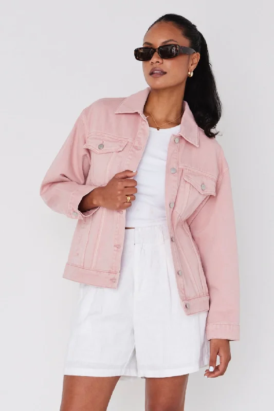 Always Mushroom Pink Denim Jacket