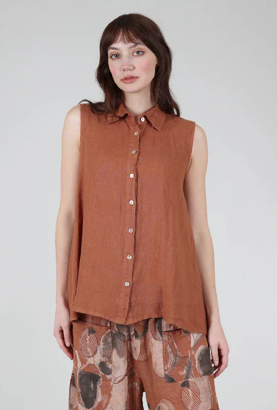 Alyssa Linen Top, Sienna