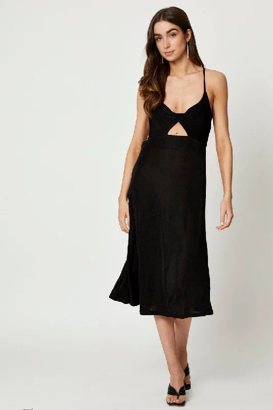 Black Cut Out Slip Dress