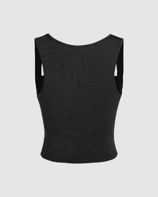 black-ruched-square-neck-crop-top