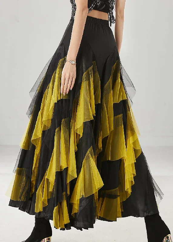 boho-yellow-ruffled-patchwork-tulle-skirts-spring