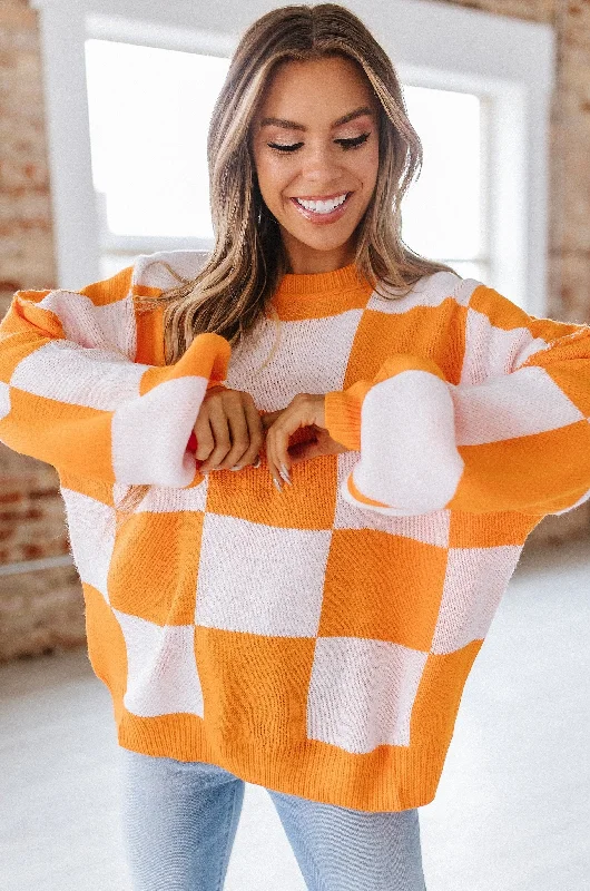 checkered-bishop-sleeve-sweater