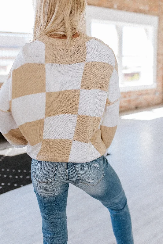 checkered-bishop-sleeve-sweater