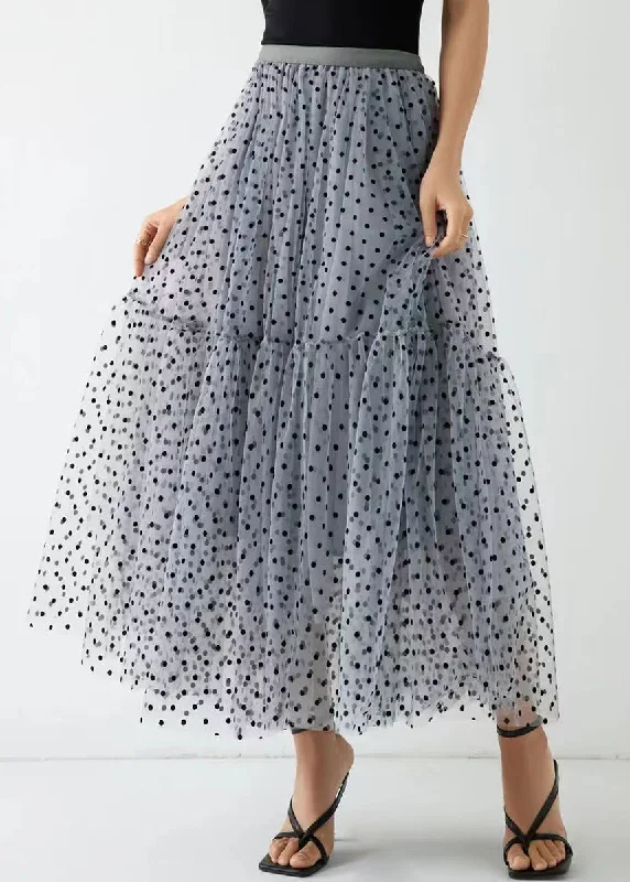 chic-grey-dot-wrinkled-patchwork-elastic-waist-tulle-skirt-spring