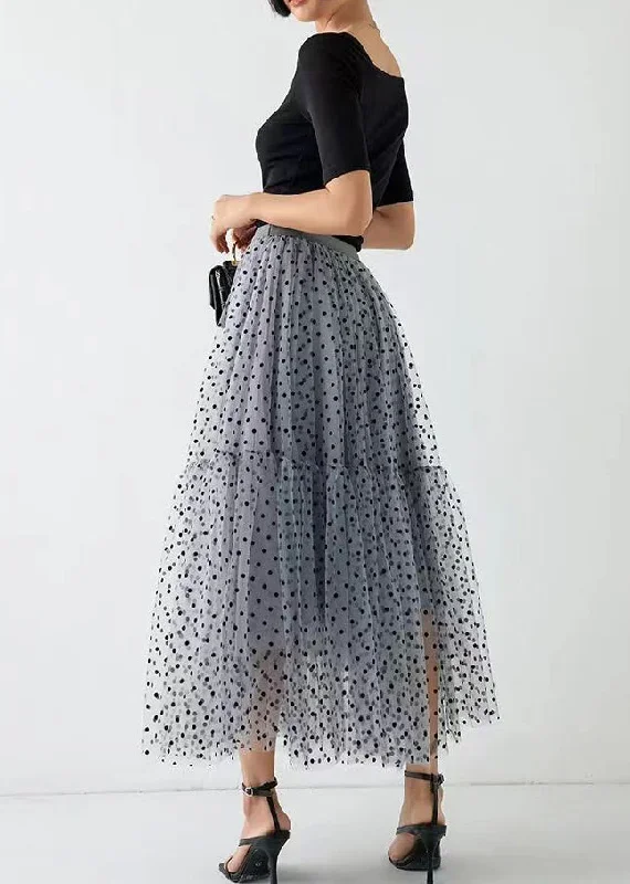 chic-grey-dot-wrinkled-patchwork-elastic-waist-tulle-skirt-spring