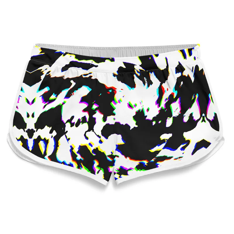 Cow Hide Print Rave Drip Women's Retro Shorts