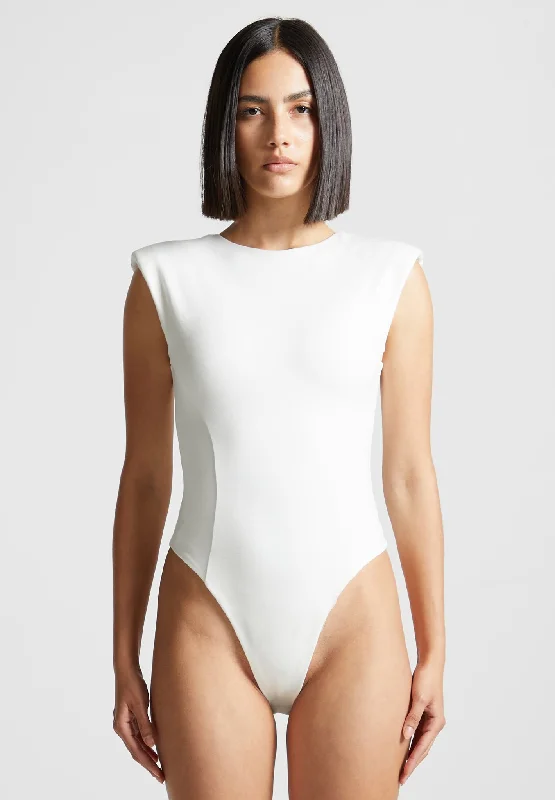 Éternelle Wide Shoulder Bodysuit - Off White