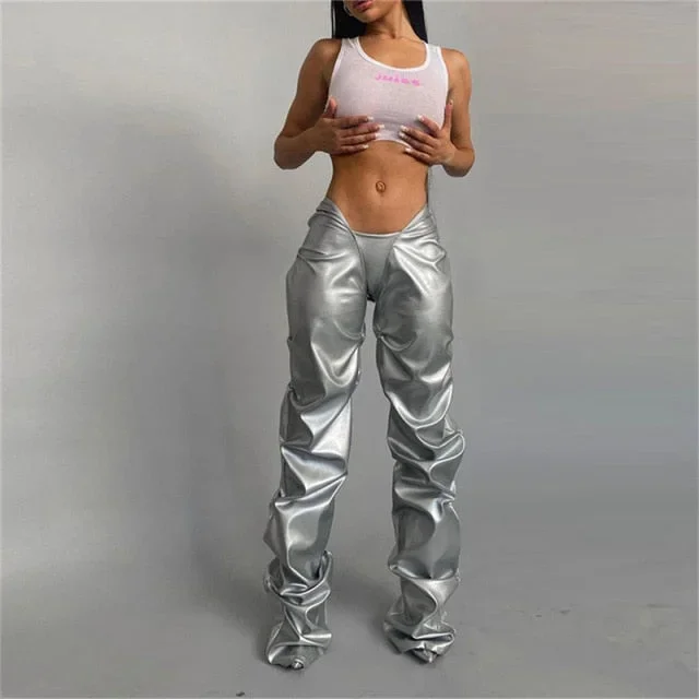 silver pants