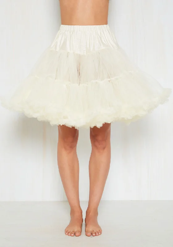 Hell Bunny Va Va Voluminous Petticoat in Ivory - Short