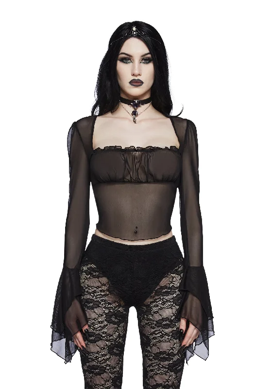 Into The Shadows Crop Top - Black