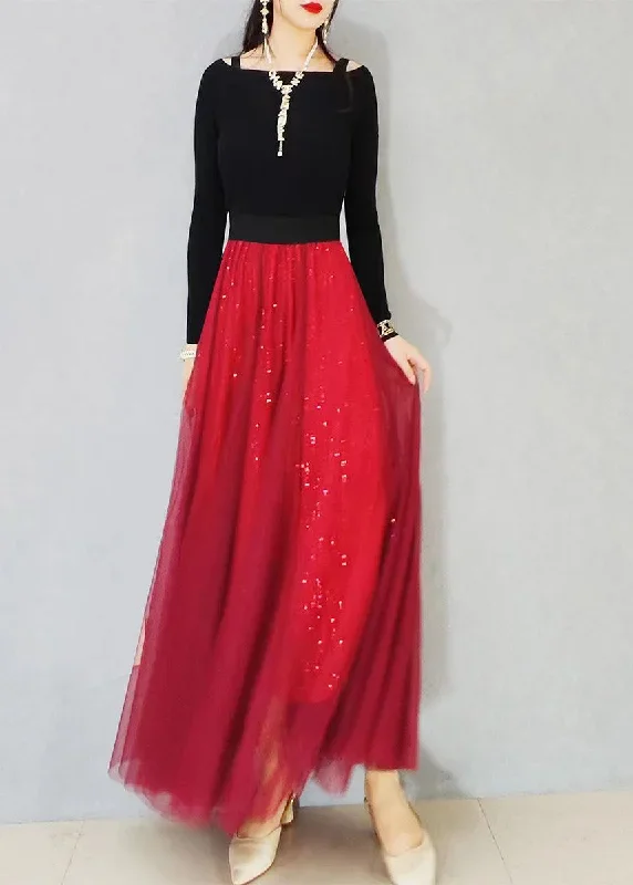 loose-red-sequins-exra-large-hem-tulle-skirts-spring