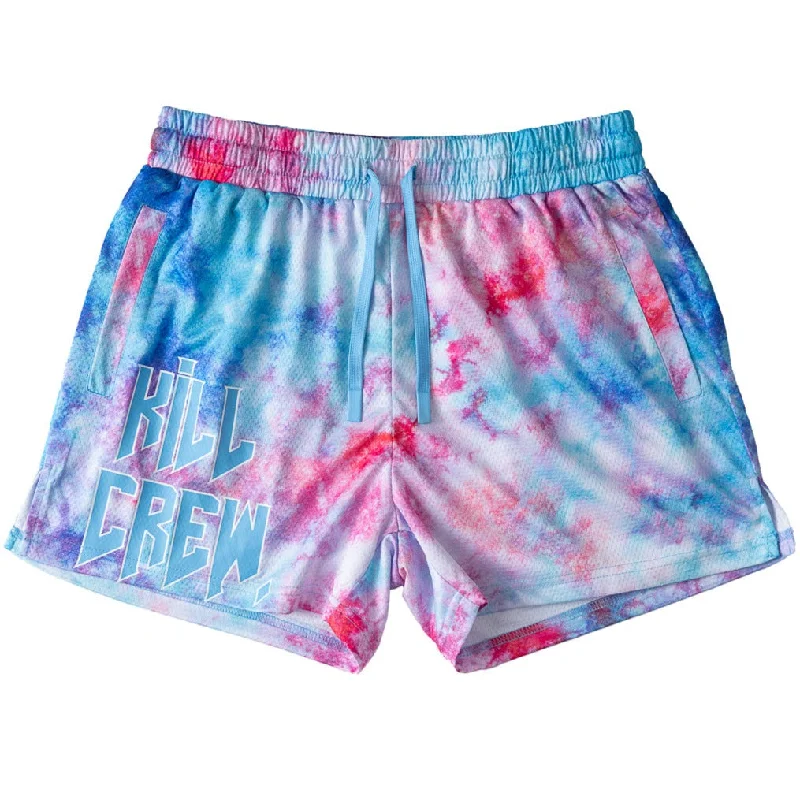 MUAY THAI SHORTS (MID THIGH CUT) TIE DYE - COTTON CANDY