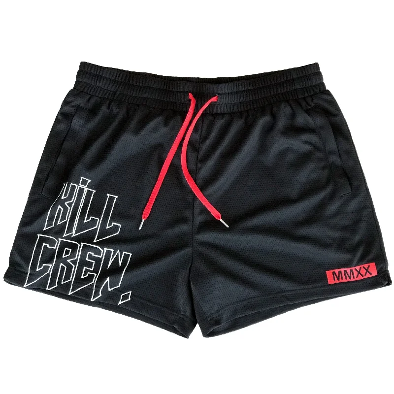 MUAY THAI SHORTS (MID THIGH CUT) - BLACK