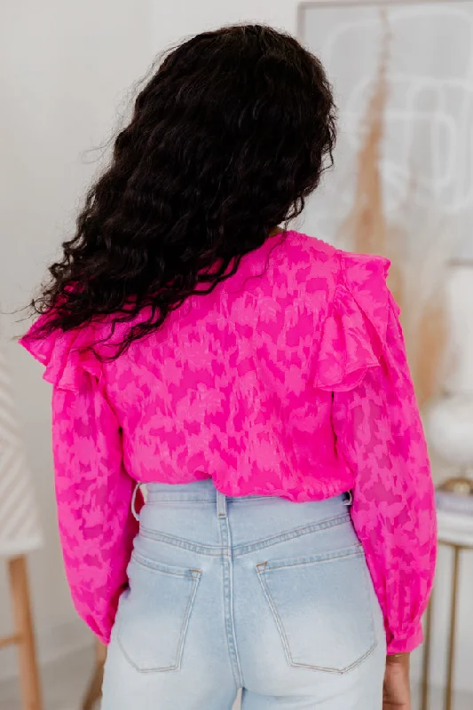 nothing-has-changed-pink-ruffle-shoulder-floral-textured-bodysuit