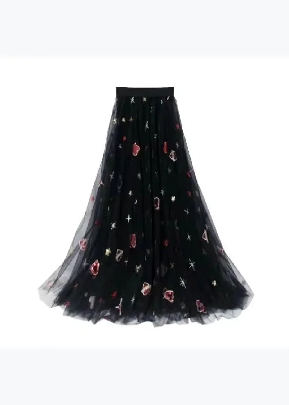 plus-size-black-print-high-waist-exra-large-hem-tulle-skirts-spring