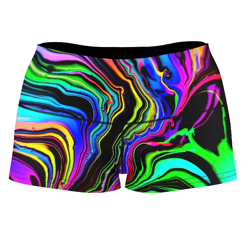 Rainbow Rift High-Waisted Women's Shorts