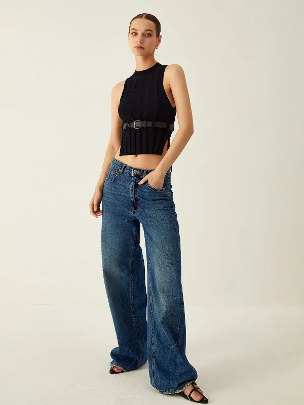 ribbed-mock-neck-tank-top-with-leather-belt