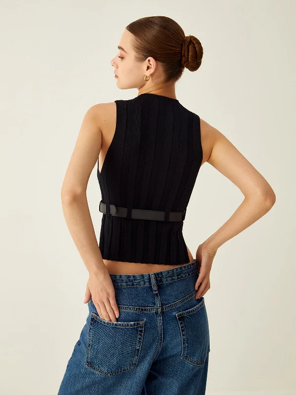 ribbed-mock-neck-tank-top-with-leather-belt