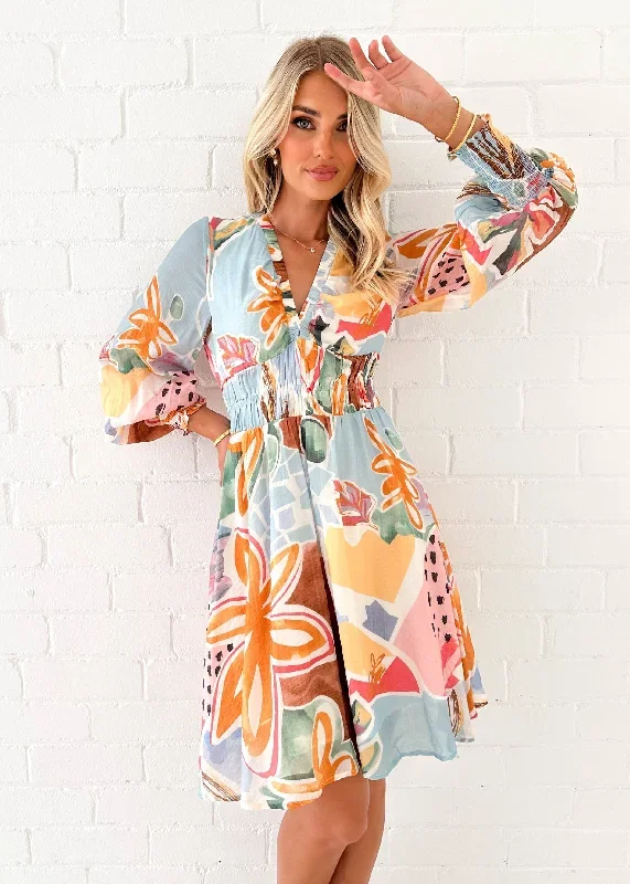 Sandrie Dress - Multi Abstract