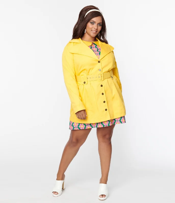 smak-parlour-plus-size-yellow-belted-trench-coat