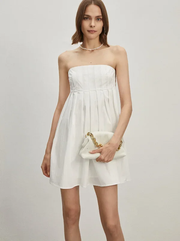 strapless-pleated-short-dress